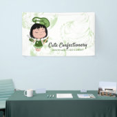 お菓子ベーカー緑の女の子の漫画 横断幕 (トレードショー)