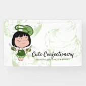 お菓子ベーカー緑の女の子の漫画 横断幕 (横)