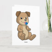 お菓子付きの犬のハニーポップ カード (裏面)