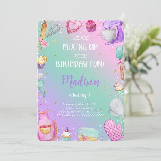 お菓子作りの招待 招待状 (スタンド正面)