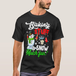 お菓子作りはスノーマッチファン Xmas 雪だるま ランチL Tシャツ