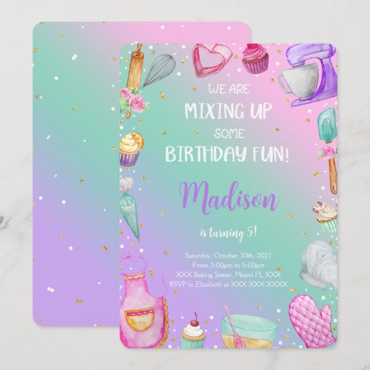 お菓子作りへの招待 招待状 (正面/裏面)