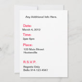 お菓子作りパーティーの招待状 招待状 (裏面)