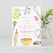 お菓子作りパーティーの誕生日招待状 招待状 (スタンド正面)