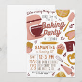 お菓子作りパーティー誕生日招待状 招待状 (正面/裏面)