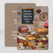 お菓子作りパーティー 招待状 (正面/裏面)