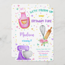 お菓子作り誕生日招待状
