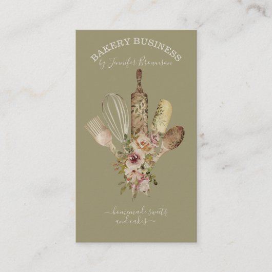 お菓子作り道具 ケータリング 調理 Chef sage レトロ 名刺 (正面)