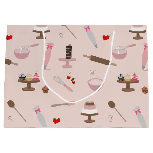 お菓子作り＆料理用品 お菓子屋 料理 ラージペーパーバッグ (正面)