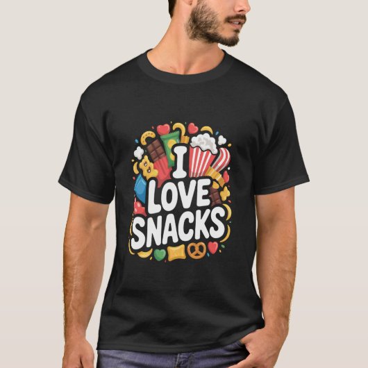 お菓子大好き！楽しい食べ物愛好家の喜び Tシャツ (正面)