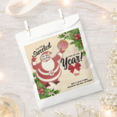 お菓子屋さんのクリスマスお菓子袋　名入れ フェイバーバッグ (クリップ留めされた状態)
