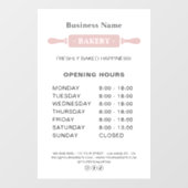 お菓子屋さんの営業時間 ローリングピン ウィンドウサイン (シート)