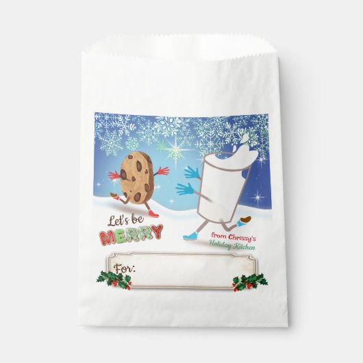 お菓子屋さんの特製袋 クリスマスお菓子 パーソナライズ フェイバーバッグ (正面)