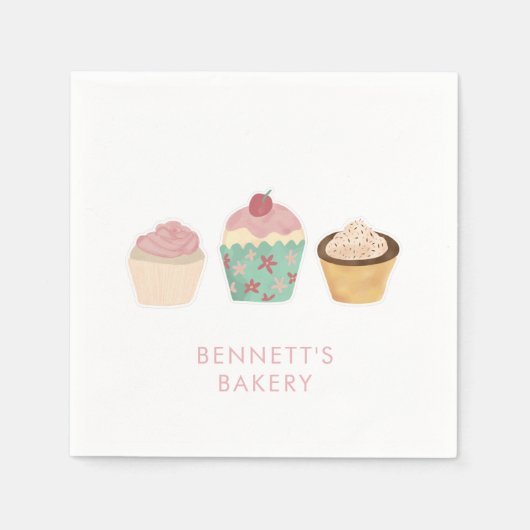 お菓子屋 カフェ カップケーキ ビジネス 持ち帰り スタンダードカクテルナプキン (正面)