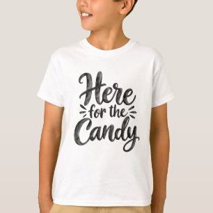 お菓子目当てです キッズ ハロウィン トリック・オア・トリート Tシャツ
