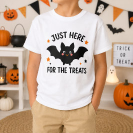 お菓子目当てなだけだよ かわいいコウモリの子供たちのハロウィン Tシャツ