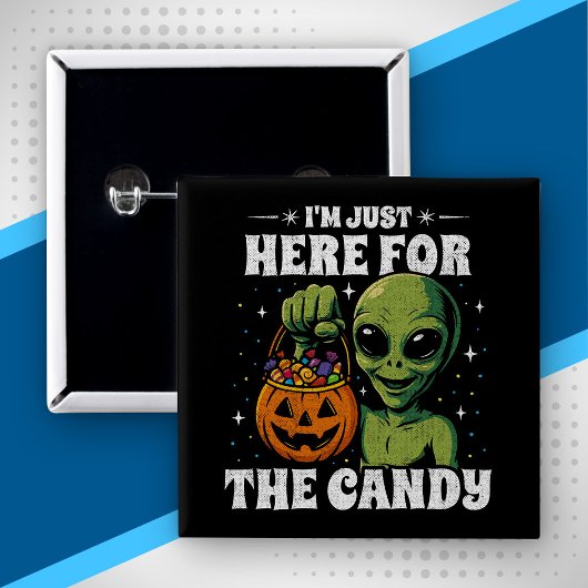 お菓子目当てな宇宙人 ハロウィンジョーク 缶バッジ