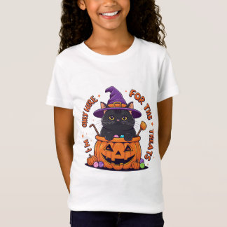 お菓子目当てに来ただけの可愛いハロウィンキャット Tシャツ