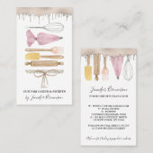 お菓子職人　クリエイティブ　水彩　ドリップケーキ 名刺 (正面/裏面)