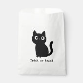 お菓子袋 - かわいい黒猫のハロウィンお菓子入れ フェイバーバッグ (正面)
