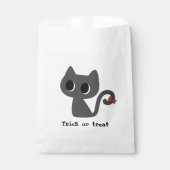 お菓子袋 - かわいい黒猫のハロウィンお菓子入れ フェイバーバッグ (正面)