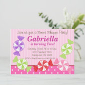 お菓子誕生日パーティーの招待 招待状 (スタンド正面)