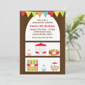 お菓子誕生日パーティーの招待 招待状 (スタンド正面)