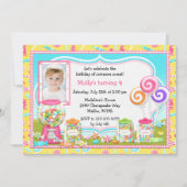 お菓子誕生日パーティーの招待 招待状 (正面)