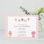 お菓子、おやつ＆初めての誕生日 招待状 (スタンド正面)