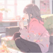 お菓子JKシール|寿司娘 GenerativeAI シール (正面)