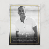 お葬儀写真白黒エレガントありがとう ポストカード (正面)