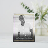 お葬儀写真白黒エレガントありがとう ポストカード (スタンド正面)