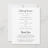 お葬儀写真Thank You Order of Service Card サンキューカード (裏面)