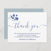 お葬式お礼 |青いフローラの水色 サンキューカード (正面/裏面)