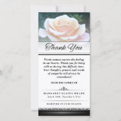 お葬式に感謝ホワイトローズの言葉は表現できない サンキューカード (正面)