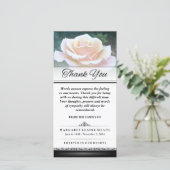 お葬式に感謝ホワイトローズの言葉は表現できない サンキューカード (スタンド正面)