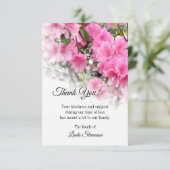 お葬式のカード-ピンクアザレア-フローラメモ サンキューカード (スタンド正面)
