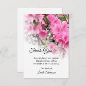 お葬式のカード-ピンクアザレア-フローラメモ サンキューカード (正面/裏面)