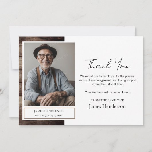 お葬式の写真 サンキューカード (正面)