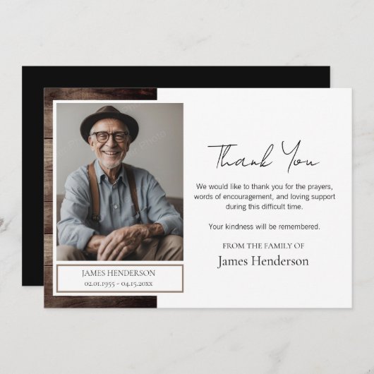 お葬式の写真 招待状 (正面/裏面)