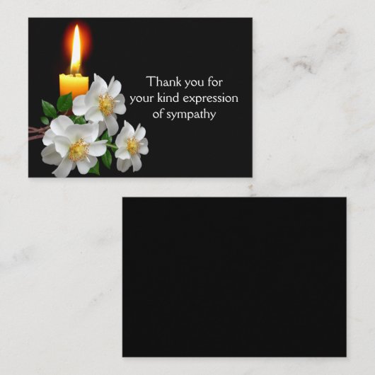 お葬式の後に白バラにロウソクを ノートカード (正面/裏面)