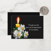 お葬式の後に白バラにロウソクを ノートカード (正面/裏面インサイチュ)