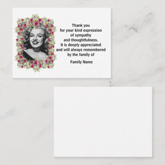 お葬式の後に美しい額縁の花が咲くありがとう ノートカード (正面/裏面)