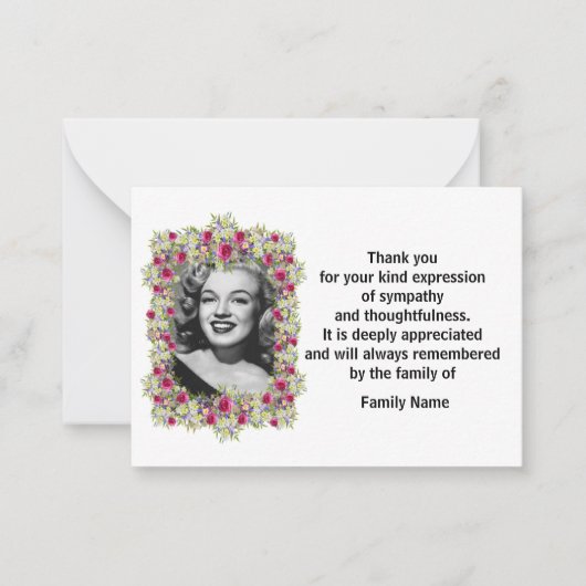 お葬式の後に美しい額縁の花が咲くありがとう ノートカード (正面)