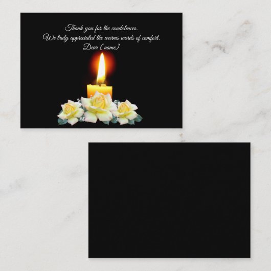 お葬式の後に花にろうそくを灯す ノートカード (正面/裏面)