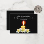 お葬式の後に花にろうそくを灯す ノートカード (正面/裏面インサイチュ)