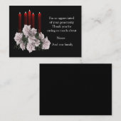 お葬式の後の白いバラとろうそく ノートカード (正面/裏面)