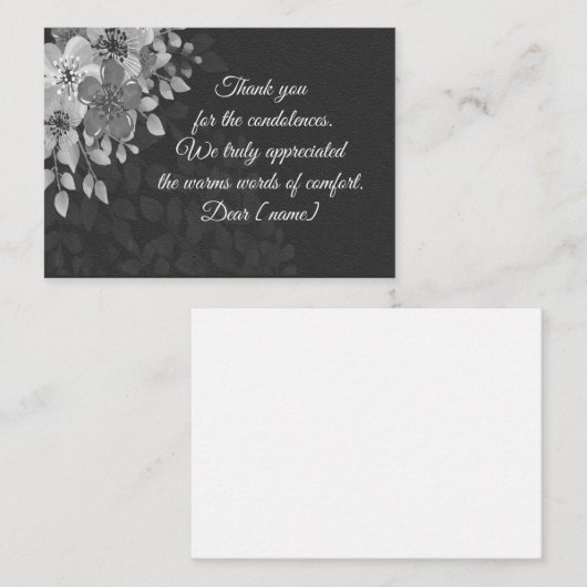 お葬式の後の美しい白い感謝してい花々 ノートカード (正面/裏面)