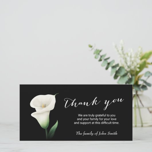 お葬式の後、ユリの花を記念に サンキューカード (スタンド正面)