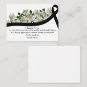 お葬式の後、白い花の黒いリボン ノートカード (正面/裏面)